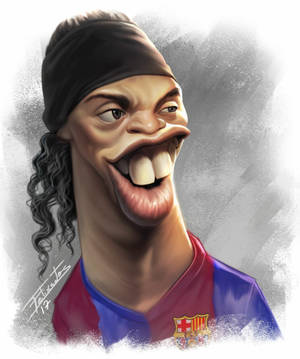 Ronaldinho Distorted Art Wallpaper