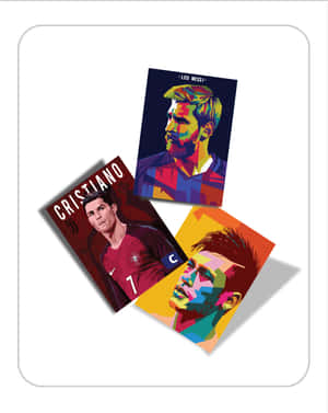 Ronaldo Messi Artistic Portraits Wallpaper