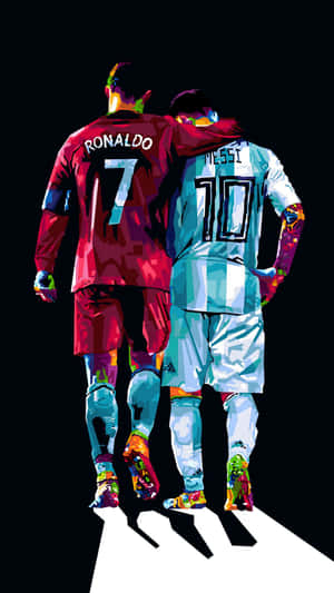 Ronaldo Messi Football Legends Artwork Wallpaper