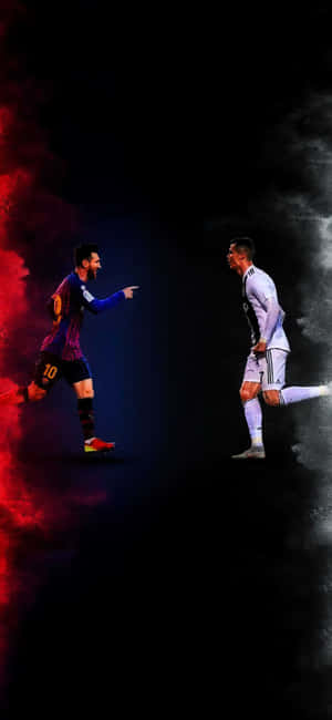 Ronaldo Messi Football Legends Faceoff Wallpaper