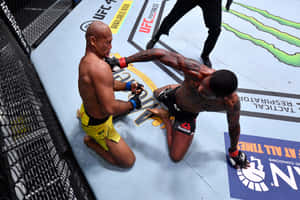 Ronaldo Souza Receiving Kevin Holland Right Hook Wallpaper