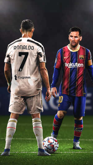 Ronaldoand Messi Football Legends Wallpaper