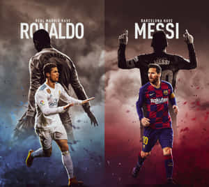 Ronaldoand Messi Football Legends Wallpaper