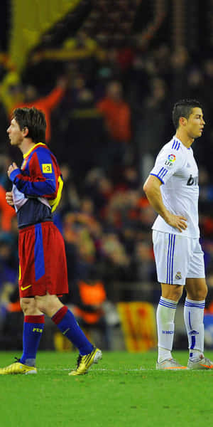 Ronaldoand Messi Football Rivals Wallpaper