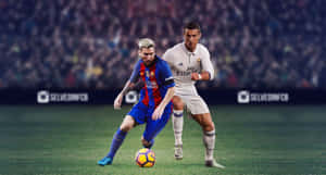 Ronaldovs Messi Football Rivalry Wallpaper