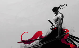 Roronoa Zoro Gray Artwork Wallpaper