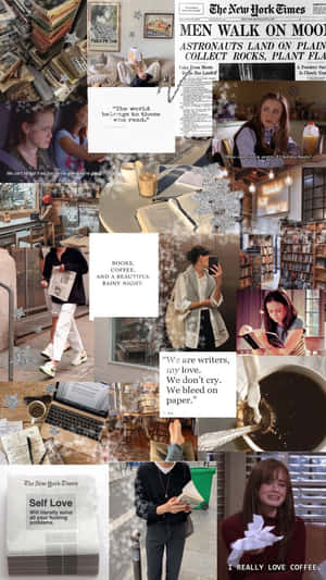 Rory Gilmore Inspired Aesthetic Collage Wallpaper