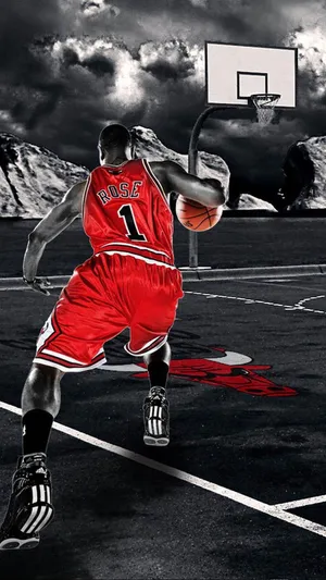Rose 1 Dribbling Cool Basketball Iphone Wallpaper