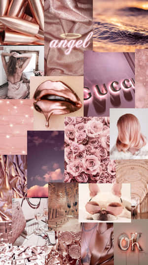 Rose Gold Aesthetic Collage Wallpaper