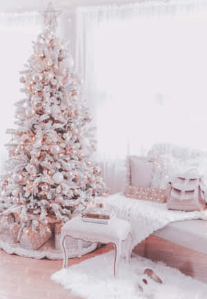 Rose Gold Christmas Theme Wallpaper