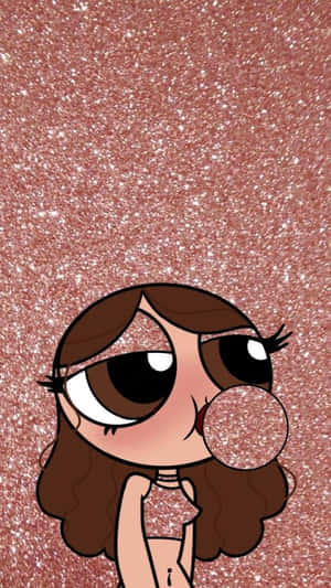 Rose Gold Color Glittery Bubble Wallpaper