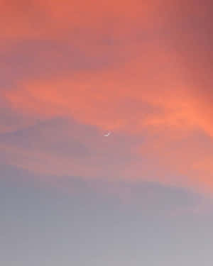 Rose Gold Crescent Moon Sky Wallpaper