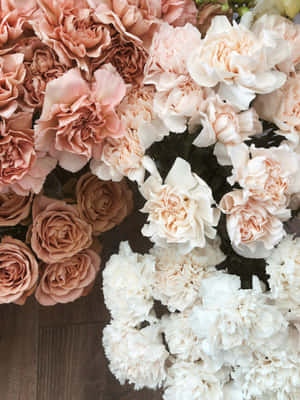 Rose Gold Pastel Floral Arrangement Wallpaper