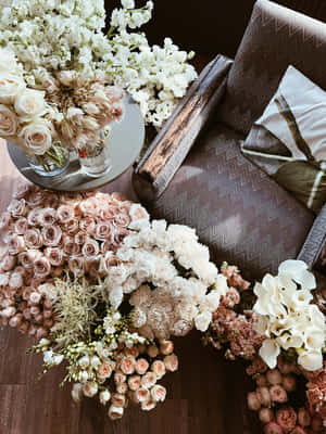 Rose Gold Pastel Floral Arrangement.jpg Wallpaper