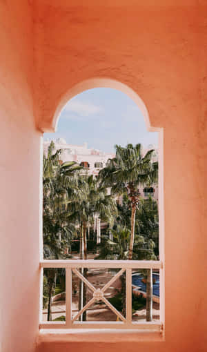 Rose Gold Pastel Tropical View.jpg Wallpaper