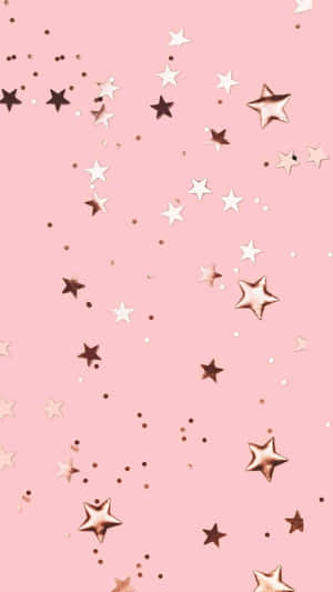 Rose Gold Stars Pastel Background Wallpaper