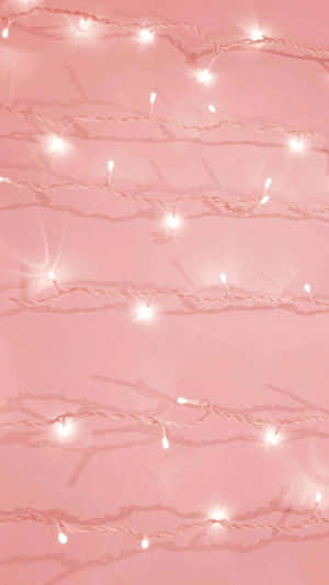 Rose Gold Twinkle Lights Aesthetic Wallpaper