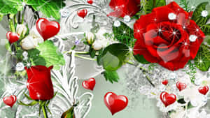 Rose Heart: A Symbol Of Love And Romance Wallpaper