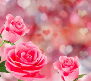 Rose Heart Shaped Arrangement Wallpaper