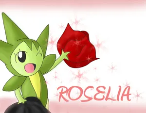 Roselia Winking Artwork Pink Aesthetic Wallpaper