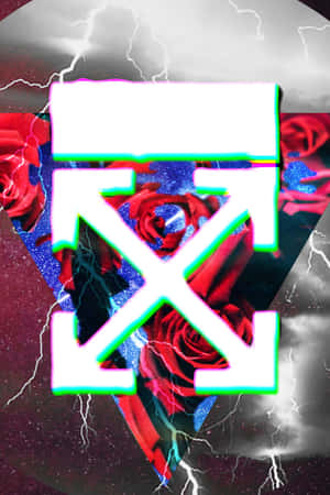 Roses And Lightning Off White Iphone Wallpaper
