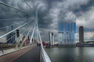 Rotterdam Erasmus Bridgeand Skyline Wallpaper