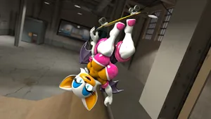 Rouge The Bat In Action Wallpaper