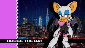 Rouge The Bat Nighttime Cityscape Wallpaper