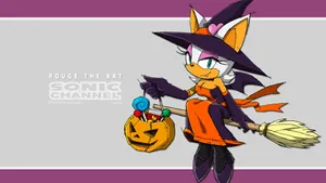 Rouge The Bat Striking A Confident Pose On A Rooftop At Dusk Wallpaper