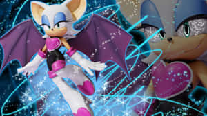 Rouge The Bat Striking A Pose In An Action-packed Scene. Wallpaper