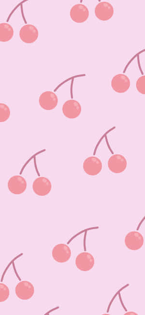 Round And Pink Cute Cherries Wallpaper