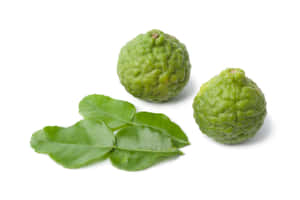 Round Green Kaffir Lime With Leaves Wallpaper