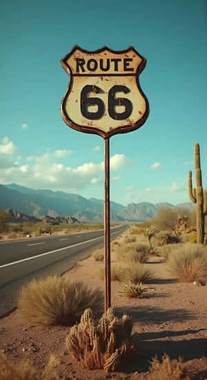 Route 66 Desert Road Wallpaper