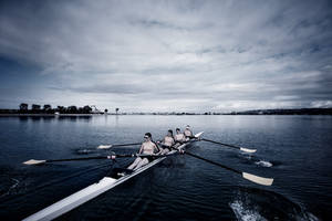 Rowing Athletes Practice Wallpaper