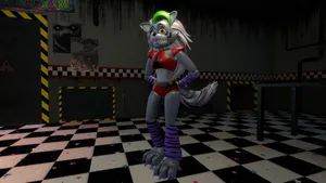 Roxanne Wolf Standing On A Black-white Tiled Floor Wallpaper