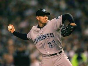 Roy Halladay Throwing Baseball Toronto Blue Jays Wallpaper