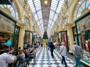 Royal Arcade Melbourne Interior Christmas Season Wallpaper