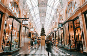 Royal Arcade Melbourne Interiorwith Christmas Decorations Wallpaper