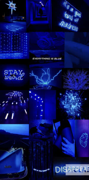 Royal Blue Aesthetic Collage Wallpaper