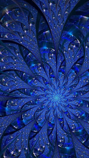 Royal Blue Fractal Spiral Wallpaper