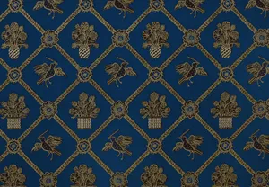 Royal Blue Gold Pattern Texture Wallpaper