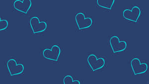 Royal Blue Hearts Pattern Wallpaper