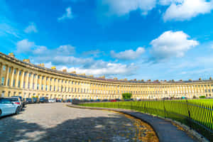 Royal Crescent Bath U K Sunny Day Wallpaper