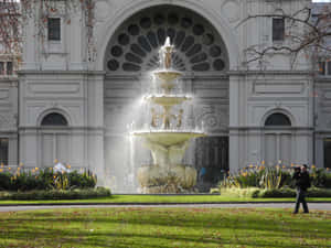 Royal Exhibition Building Fountain View Wallpaper