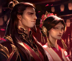 Royal Fire Nation Couple Artwork Wallpaper