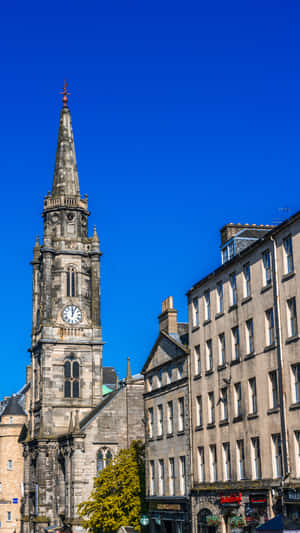 Royal Mile Edinburgh Clock Tower Wallpaper