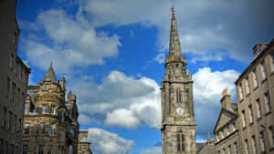 Royal Mile Edinburgh Clock Tower Wallpaper