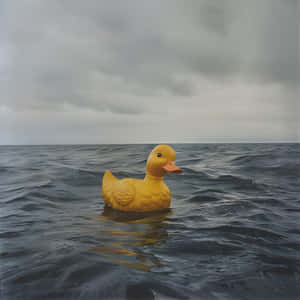 Rubber Duck Adriftat Sea Wallpaper