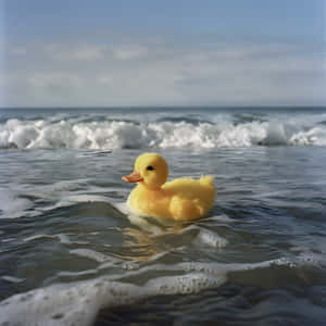 Rubber Ducky Ocean Waves Wallpaper