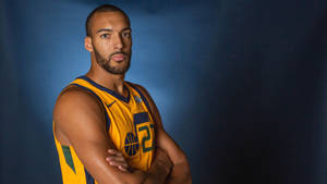 Rudy Gobert Yellow Jazz Jersey Wallpaper